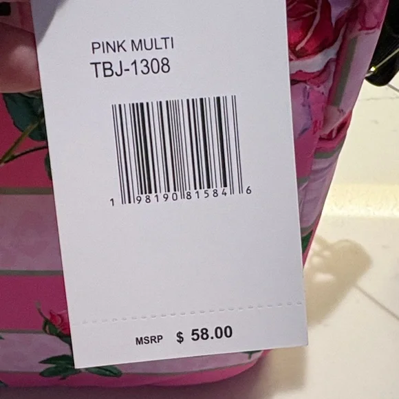 Betsey Johnson Pink Rose Lunch Bag - Picture 4 of 11
